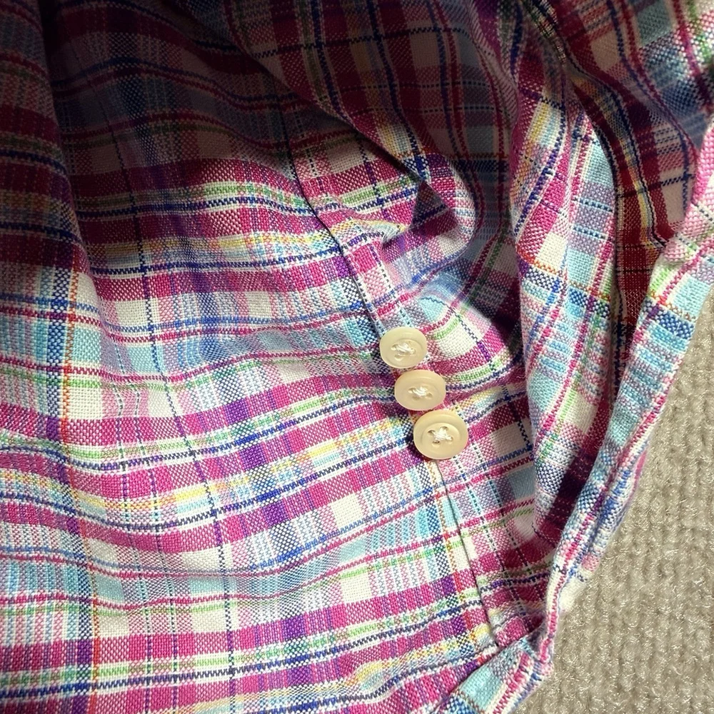 Polo Ralph Lauren Shirt Mens XXL Pink Blue Plaid Classic Fit Oxford Button Down - Picture 11 of 16